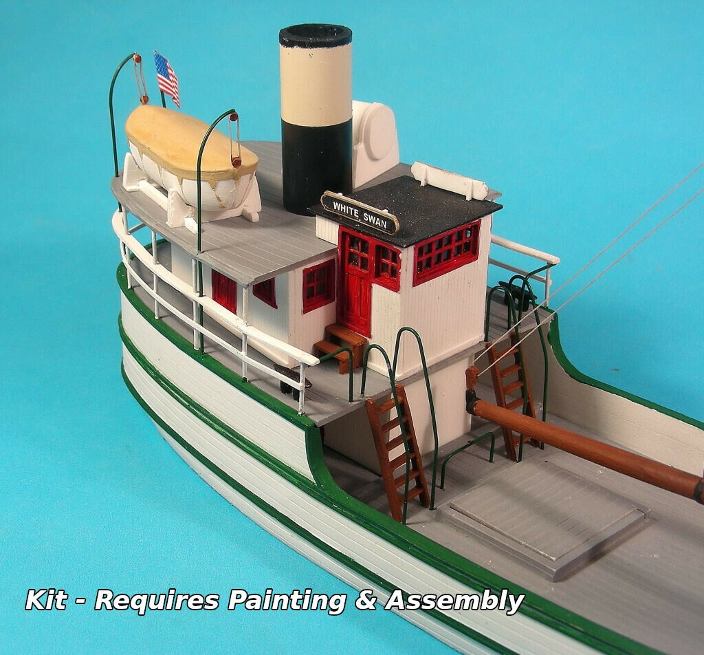 Sylvan HO-1125 HO 1:87 MV White Swan 81ft Wooden Great Lakes