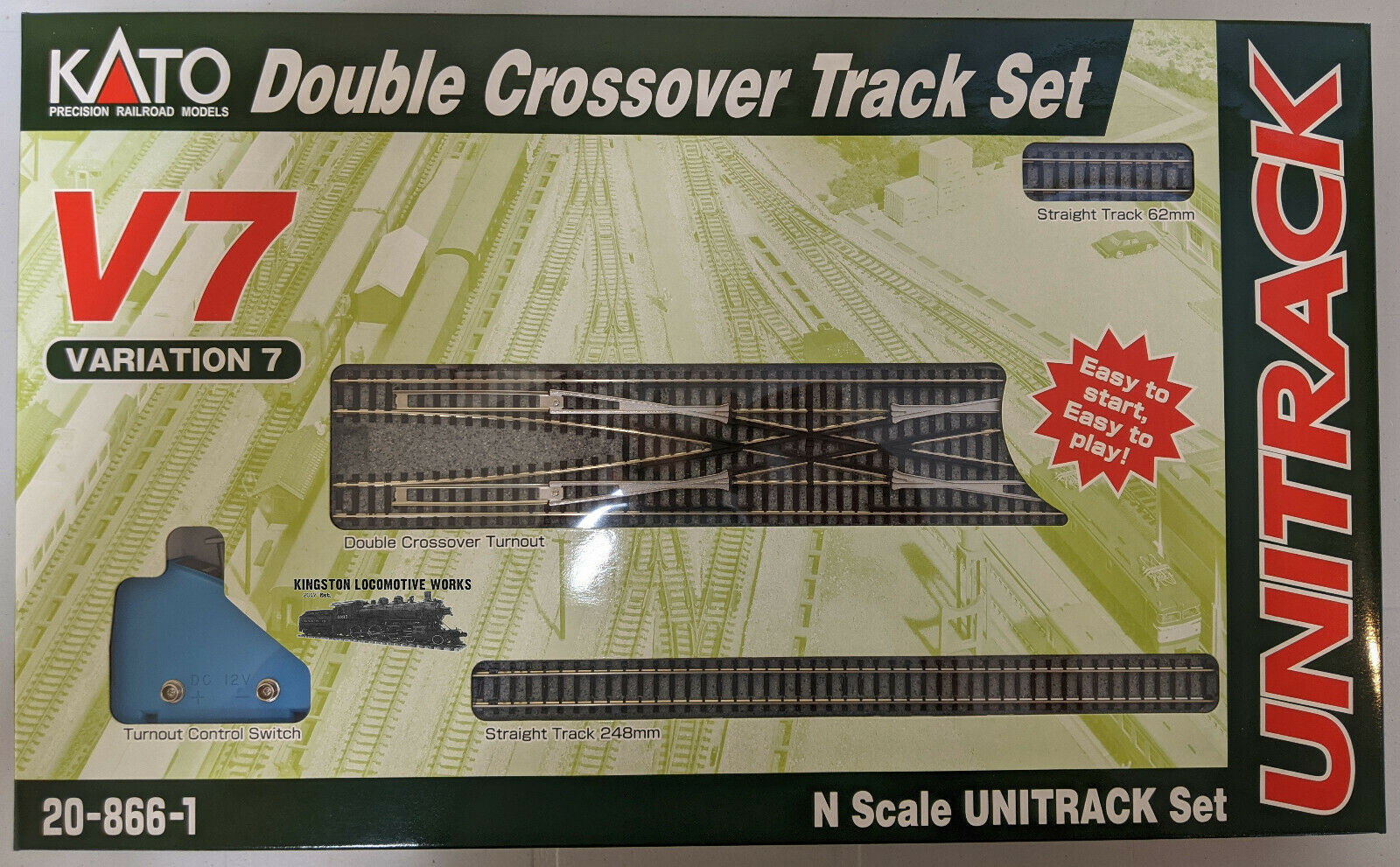 KATO 20-866 Unitrack Variation Set V7 Double Crossover Turnout At1125 for sale online 