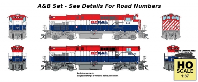 M420b Rapido 33534 HO M420 + M420B Set - British Columbia / BCR Red/White ...