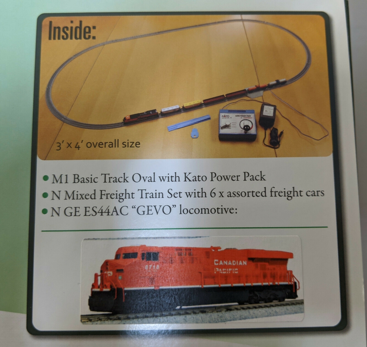 Kato 106-0022 N Unitrack ES44AC GEVO Mixed Freight Starter Set